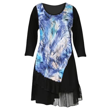 Abstract Blue Fashion Tunic Top