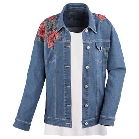 Oversize Denim Jacket With Embroidery