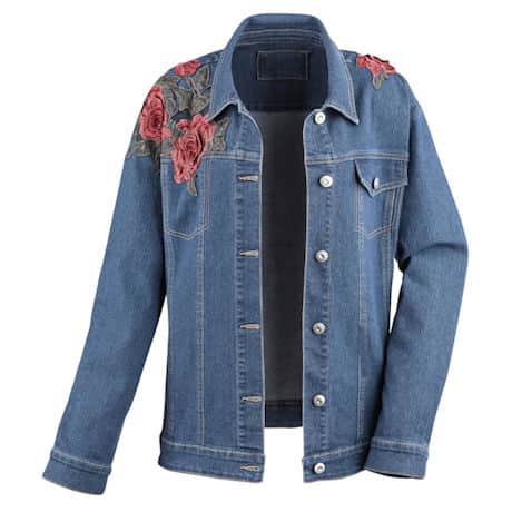 Oversize Denim Jacket With Embroidery