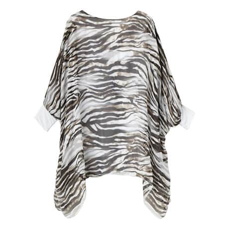 Zebra Print Wash Silk Popover