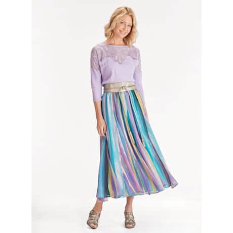 Dusty Stripe Georgette Skirt