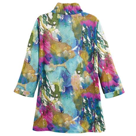 Watercolor Jewels Button Front Tunic