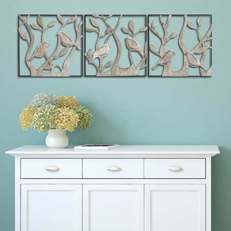 Bird Panels Wall D&eacute;cor 3 Piece Set