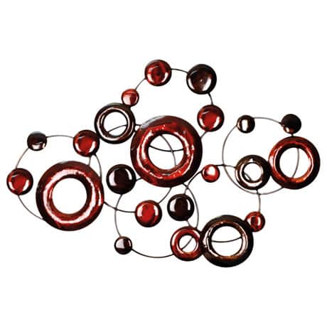 Red Metallic Circles Wall D&eacute;cor