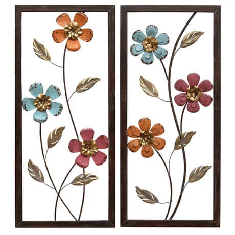 Floral Panel Wall D&eacute;cor - Pair