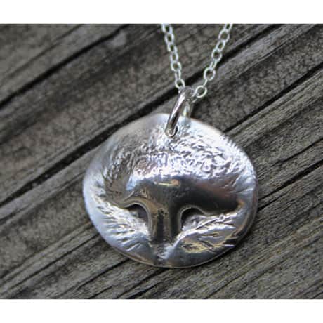Sterling Silver Personalized Pet Nose Print Necklace