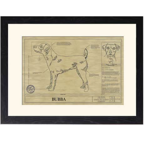Personalized Framed Dog Breed Architectural Renderings - Jack Russell Terrier