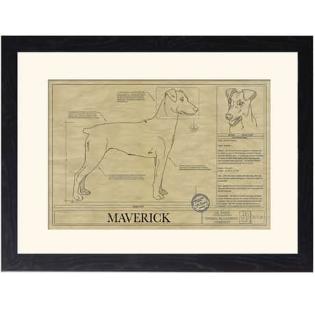 Personalized Framed Dog Breed Architectural Renderings -German Pinscher