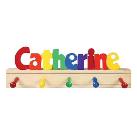Personalized Children's Wooden Coat Rack - 7-12 Letters