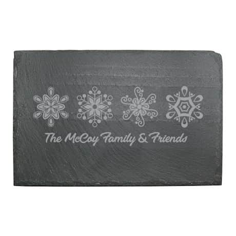 Personalized Snowflakes Slate Cheese Board