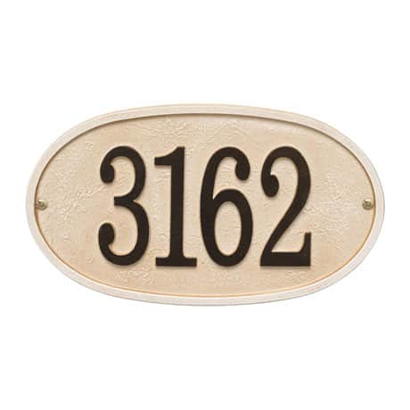 Personalized Stonework Oval Address Plaque