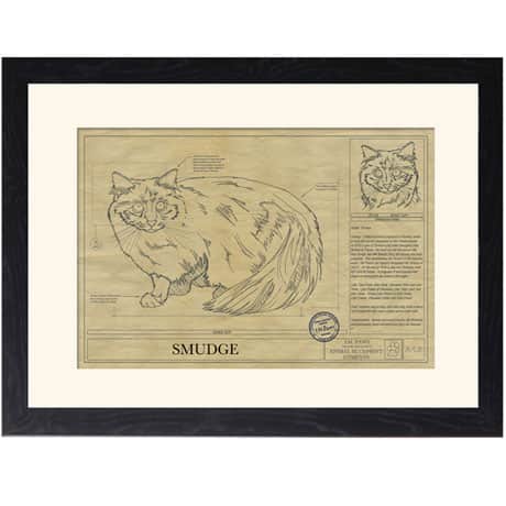Personalized Framed Cat Breed Architectural Renderings - Birman