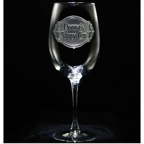 Personalized "Sippy Cup" Wine Glass