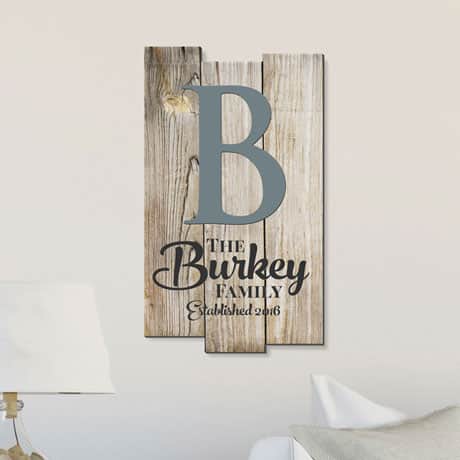 Personalized Rustic Plank-Shaped Wood Wall Art
