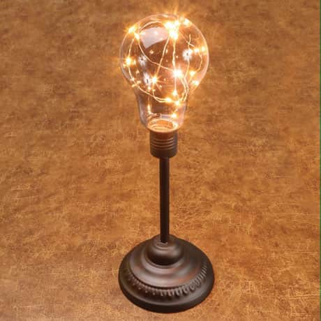 Table Desk Accent Lamp - Classic Lamp Post 12" H Metal LED Light