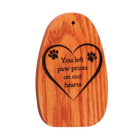 Amazing Grace Woodstock Chimes - Engraved Pet Memorial "You left paw prints..."