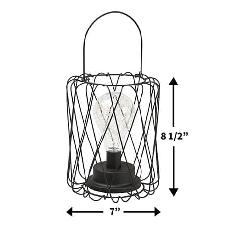 Circleware Round Basket Lantern with LED Bulb