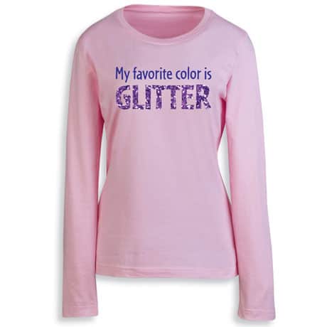 My Favorite Color is Glitter Women&#39;s T-Shirt in Pink