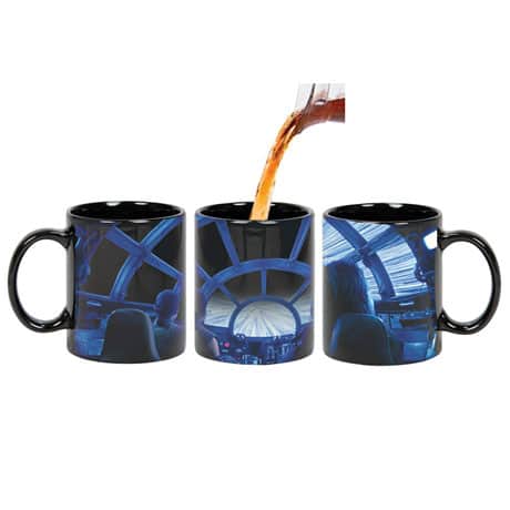 Exclusive Star Wars Rey & Chewie Millennium Falcon Cockpit Hyperspace Heat Changing Coffee Mug