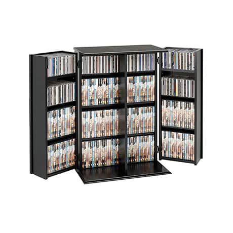 Locking Media Storage Cabinet with Shaker Doors For CDs & DVDs
