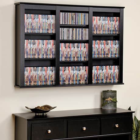 Triple Wall Mounted Storage - CDs & DVDs