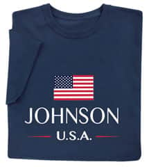 Alternate image Personalized &#34;Your Name&#34; USA National Flag T-Shirt or Sweatshirt