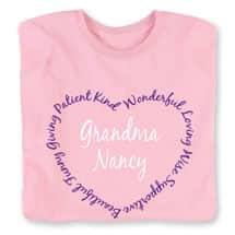 Alternate image Personalized "Your Name" Heart Shaped Attributes Shirt - Two Lines