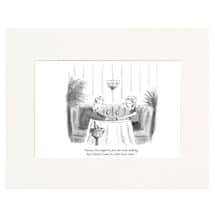 Alternate image Just the Wine Talking Personalized New Yorker Cartoonist Cartoon - Matted