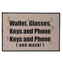 Wallet, Glasses, Keys, and Phone (and Mask!) Doormat
