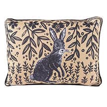 Alternate image Woodblock Woodland Animals Pillow - Rabbit (18" x 13")