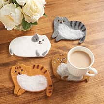 Alternate image Kitty Cat Felted Coasters - Set of 4
