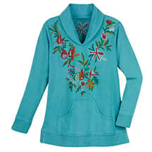 Alternate image Embroidered Floral Sweatshirt