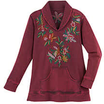 Alternate image Embroidered Floral Sweatshirt