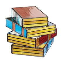 Alternate image Stained Glass Stacked Books Lamp