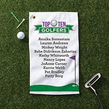 Alternate image Personalized Top Ten Golfers Towel