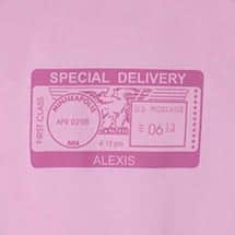 Alternate image Personalized "Special Delivery" Postmark One-Piece Bodysuit - Pink