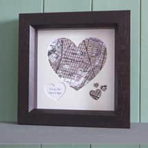 Alternate image Customized To Any Location Framed Heart Map