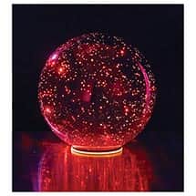 Lighted Red Crystal Ball - Red