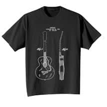 Alternate image Vintage Patent Drawing Shirts - Guitar