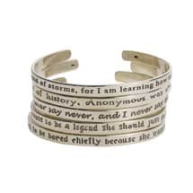 Alternate image Sterling Silver Famous Quotes by Famous Women Cuff Bracelets