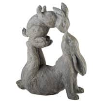 Alternate image Kissing Rabbits Garden Sculpture