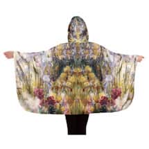 Alternate image Tiffany Peonies & Iris Reversible Rain Cape
