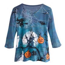 Alternate image Spooky Halloween V-Neck T-shirt