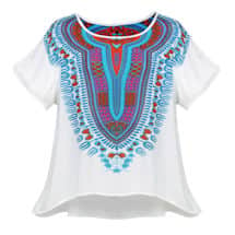 Alternate image Globetrotter Dashiki Print Tunic Style T-Shirt