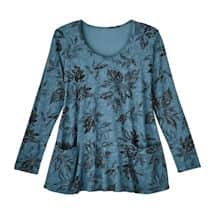 Alternate image Charcoal Leaves Knit Tunic