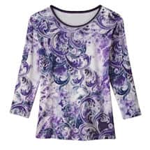 Alternate image Sweeping Violet Paisley Knit Top