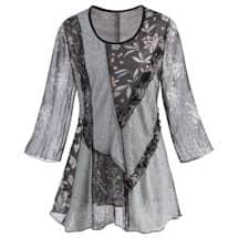 Alternate image Patchwork Playground Lace & Floral Tunic-3/4 Bell Sleeve