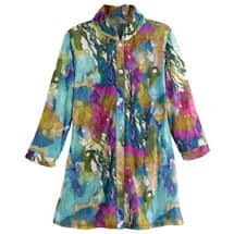 Alternate image Watercolor Jewels Button Front Tunic