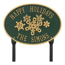 Alternate image Personalized Oval Snowflake Lawn Plaque