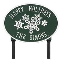 Alternate image Personalized Oval Snowflake Lawn Plaque